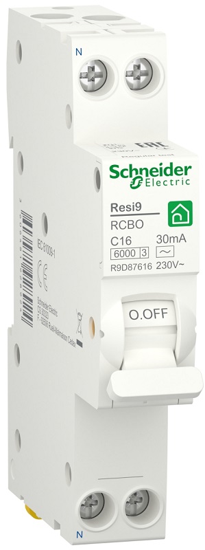 Автомат дифференциального тока АВДТ Schneider Electric Resi9 1п 16А 30мА 6кА C тип AC